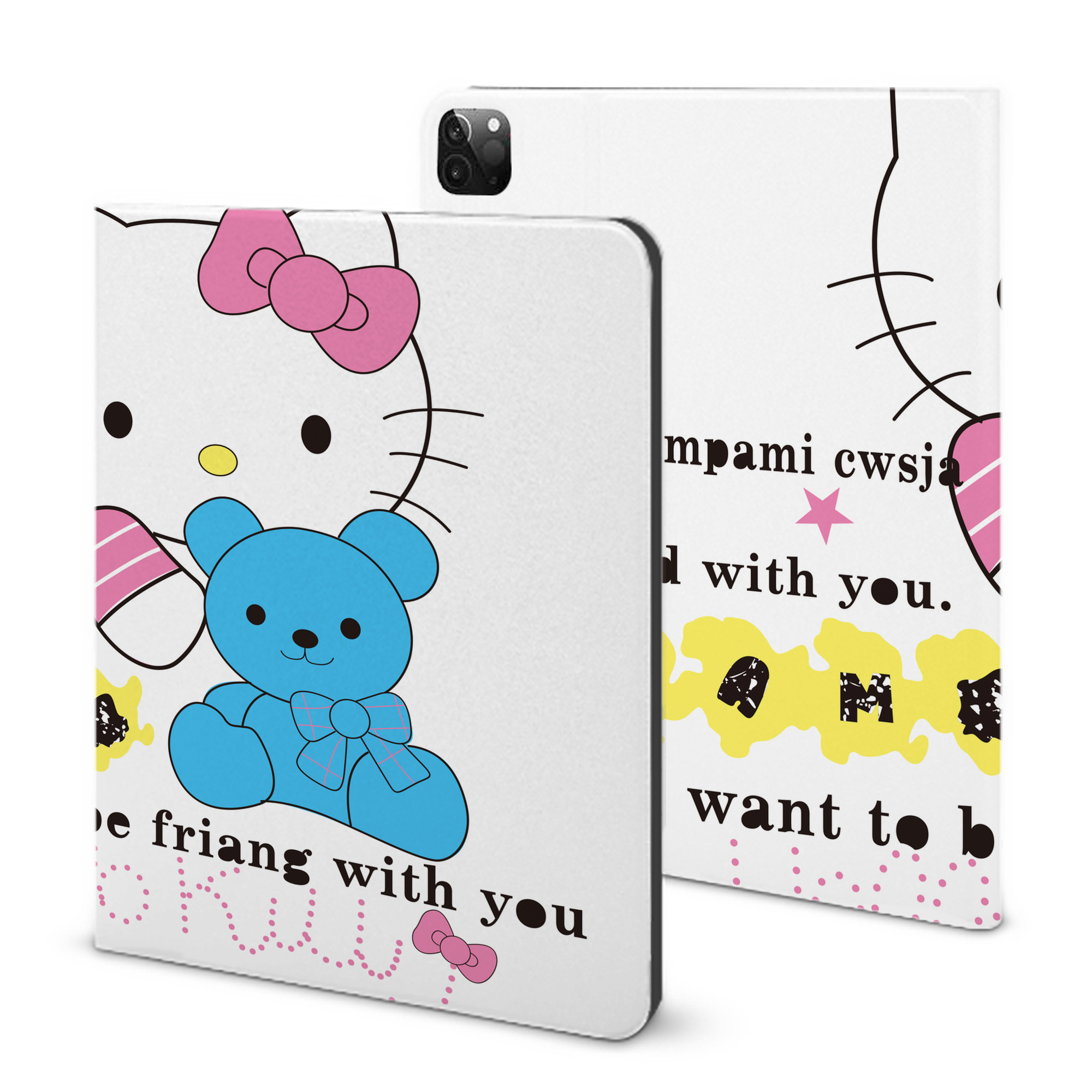 （画像用） Hello Kitty ハローキティ IPadケース ペンホルダー付き ブックスタイルデザイン